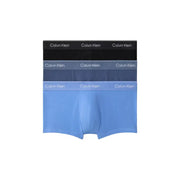 Calvin Klein Herren-Unterwäsche-Boxershorts in Schwarz, Marineblau und Hellblau mit Markenbund für optimalen Tragekomfort im Alltag