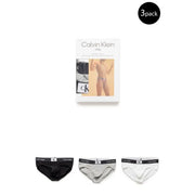 Calvin Klein Herrenunterwäsche, Slips in Schwarz, Grau und Weiß mit charakteristischem elastischem Bund für angenehmen Tragekomfort