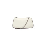 Calvin Klein white spring summer shoulder bag cream-colored leather with silver chain strap and black trim