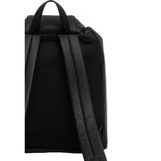 Calvin klein women black textured leather polyurethane backpack with adjustable straps and top handle 28 cm