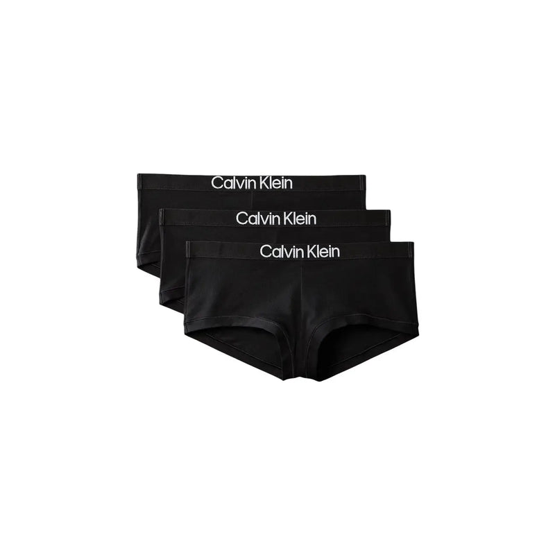 Schwarze Calvin Klein Damen-Boyshorts mit weißem Logo-Besatz aus Baumwolle, 3er-Pack