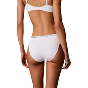 Weiße Calvin Klein Baumwoll-Slips mit hohem Bund, elastischem Bund und Logoprint, 3er-Packung, Calvin Klein Damen-Bikini-Unterwäsche aus Baumwolle, schwarz