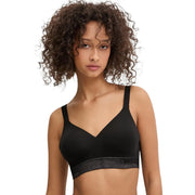 Schwarzes Calvin Klein Damen-Lift-Bralette mit elegantem, nahtlosem Design und dezentem Logoband aus Baumwoll-Modal-Stretch