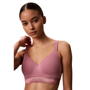 Rosa Calvin Klein Damen-Lift-Bralette mit dünnen Trägern aus nahtlosem, weißem Baumwoll-Modal-Stretchgewebe