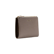 Calvin Klein Damengeldbörse aus beigefarbenem Leder mit umlaufendem Reißverschluss und goldfarbenem Reißverschluss, 11,5 x 7,5 x 2 cm