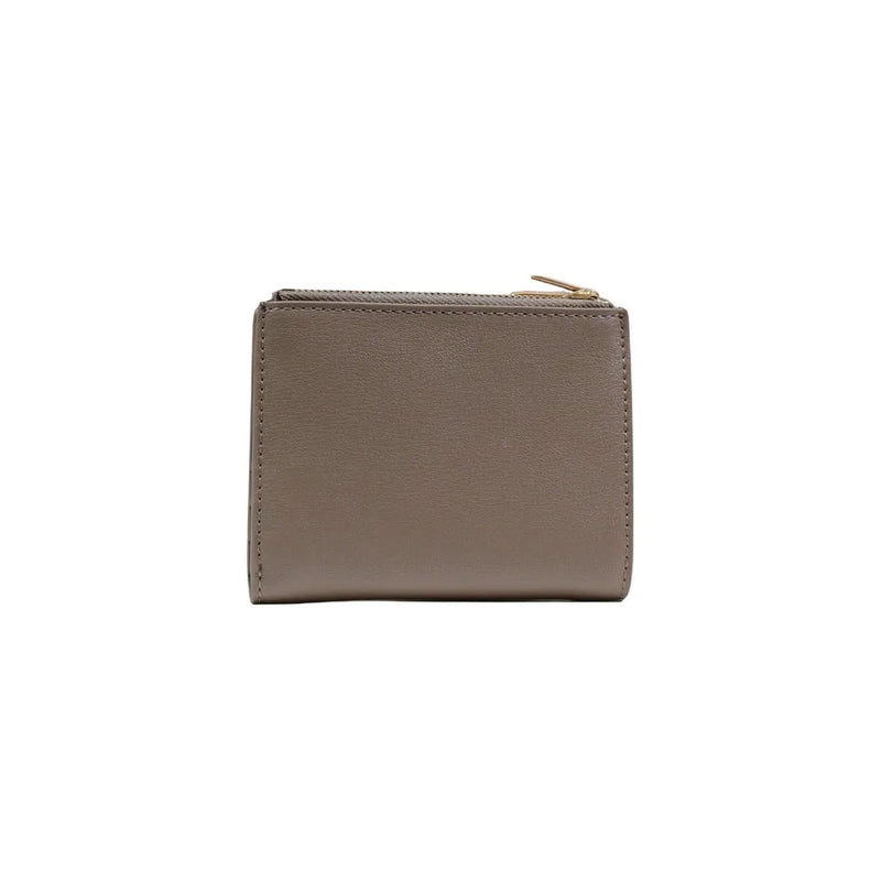Calvin Klein Mini-Geldbörse aus taupefarbenem Leder für Damen mit goldfarbenem Reißverschluss und präziser Naht, beigefarbene Reißverschlussfächer, 11,5 x 7,5 x 2 cm