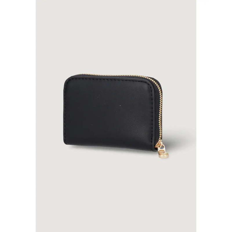 Calvin Klein Schwarze Damen-Geldbörse aus Polyurethan mit goldfarbenem Reißverschluss und Zipper, Maße: 10 x 7 x 2 cm