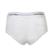 Calvin Klein Weiße Damen-Slips aus Baumwoll-Modal mit grauem Logobund