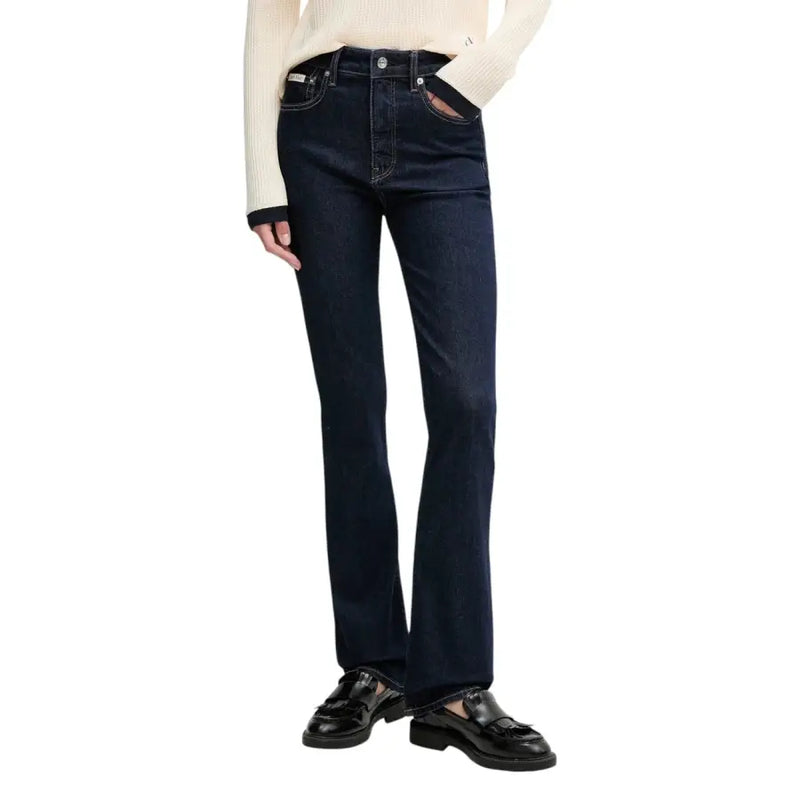 Calvin Klein Damen-Jeans in Dunkelblau/Dunkelindigo, gerades Bein, fünf Taschen