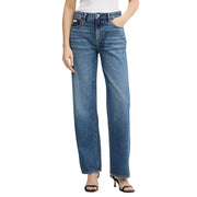 Calvin Klein women’s light blue cotton jeans with straight-leg cut and classic five-pocket design