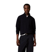 Calvin Klein Schwarzer Wollpullover für Herren mit taillierter Silhouette und gerippten Bündchen, Vorderansicht