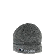 Champion gray beanie made of heathered knit with a folded cuff and embroidered logo for casual wear