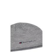 Champion gray beanie men’s knit hat in soft acrylic with subtle heathered texture and embroidered logo