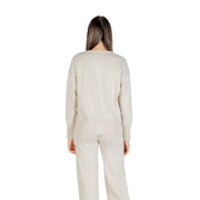 Choral Damen-Strickpullover, beige, cremefarben, mit Rundhalsausschnitt, langen Ärmeln, geripptem Saum und Bündchen