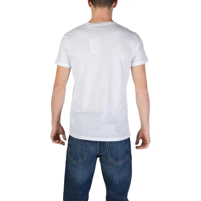 Ciao Herren-T-Shirt aus weißer Baumwolle mit Rundhalsausschnitt und kurzen Ärmeln, Freizeitkleidung, Vorderansicht