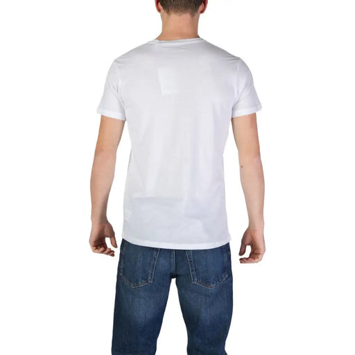 Ciao Herren-T-Shirt aus weißer Baumwolle mit Rundhalsausschnitt und kurzen Ärmeln, Freizeitkleidung, Vorderansicht