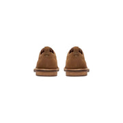 Clarks Herren-Schnürschuhe im Oxford-Stil aus kamelbraunem Wildleder mit klassischem Design und Holzsohlen
