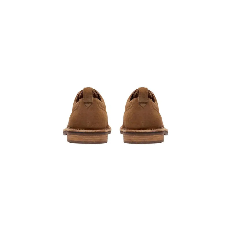 Clarks Herren-Schnürschuhe im Oxford-Stil aus kamelbraunem Wildleder mit klassischem Design und Holzsohlen