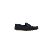 Clarks Herren-Mokassin aus marineblauem Wildleder mit hellbrauner Gummisohle und Ziernähten für Frühling und Sommer