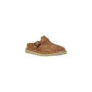 Clarks Herren-Hausschuhe, Größe 10, hellbraunes Wildleder, Mokassin-Schuh mit Schnallenriemen und beiger Gummisohle