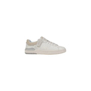 Weiße Herren-Sneaker von Clarks aus Leder mit beigen Akzenten und Gummisohle in einem eleganten, minimalistischen Design.