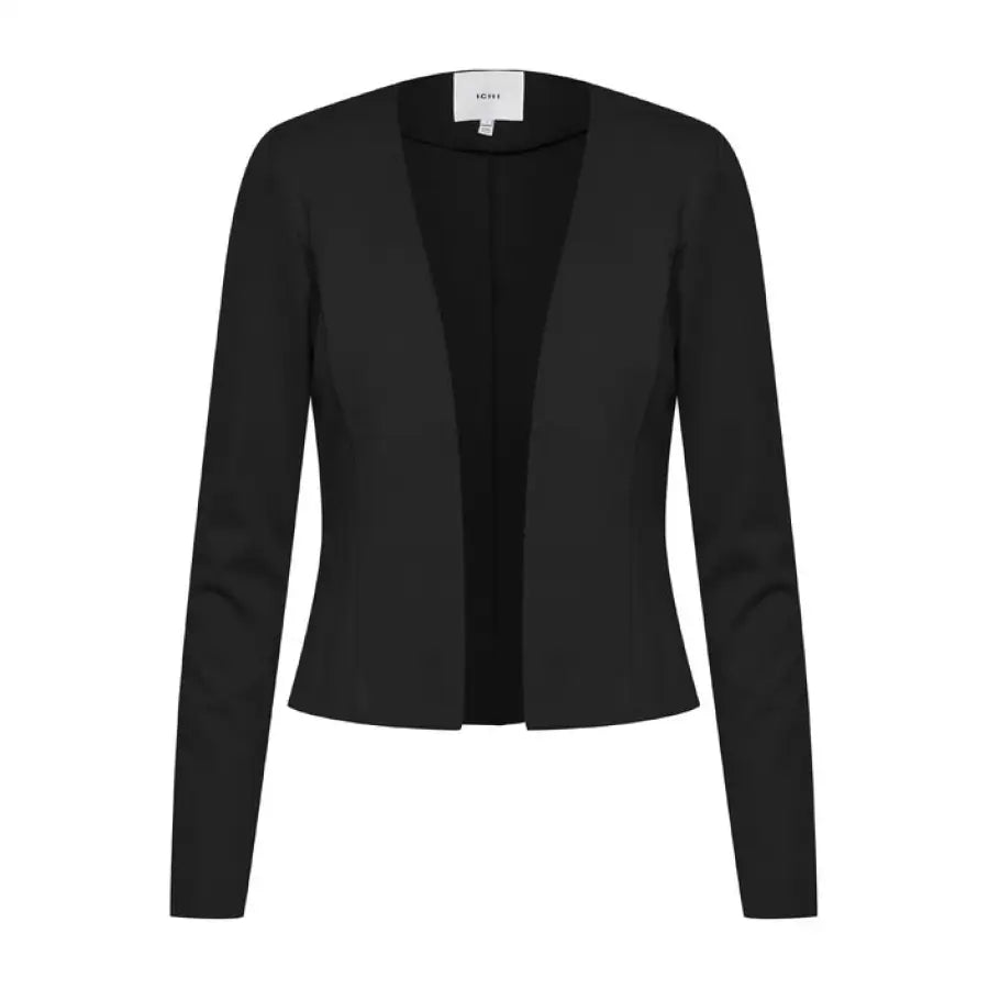 Close-up of Ichi Ichi Women Blazer, black jacket with top for Ichi women