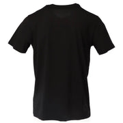Cnc costume national black short-sleeved cotton t-shirt with crew neck and subtle branding details for men