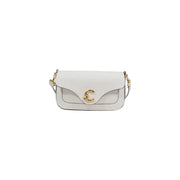 Weiß Coccinelle Leder-Umhängetasche mit goldenem CC-Logo-Verschluss