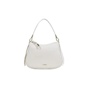 Elegantes Weiß Coccinelle Hobo-Tasche aus Leder mit goldfarbenen Beschlägen und Reißverschlusstasche