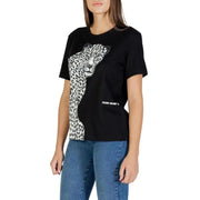 Colcci Women Black Leopard Print Short Sleeve T-Shirt
