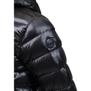 Colmar Originals Steppjacke für Herren in Schwarz mit gesteppter, glänzender Oberfläche und rundem Logo-Patch am Ärmel, Vorderansicht