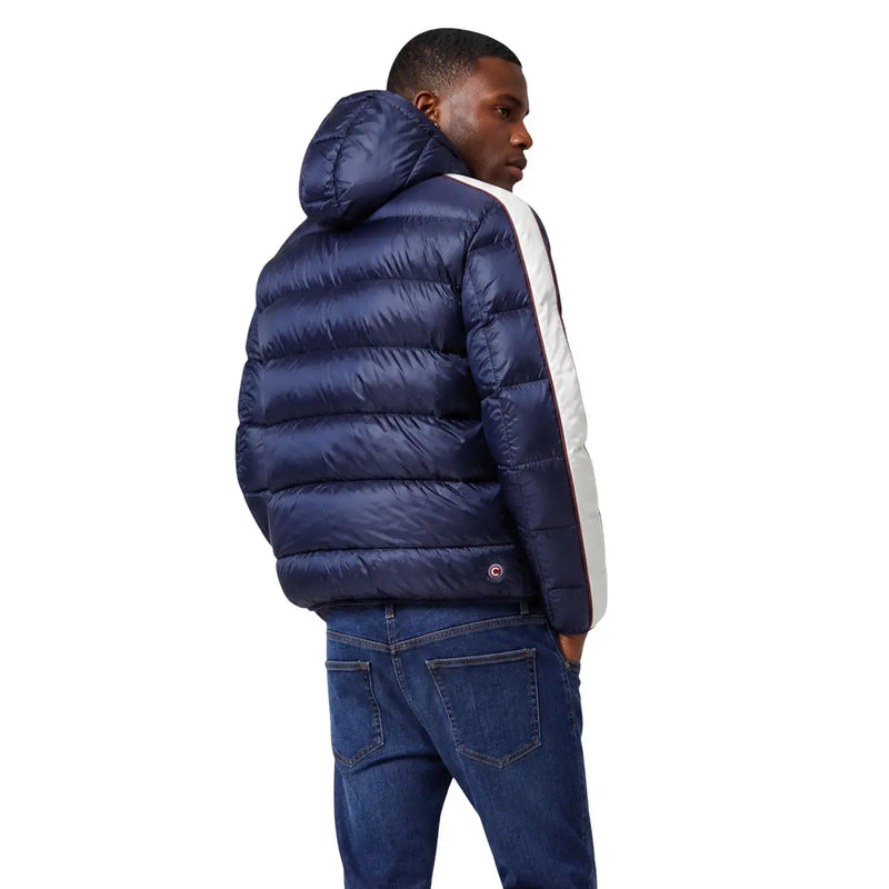 Colmar Originals Steppjacke für Herren in Marineblau mit weißen und roten Seiteneinsätzen, Vorderansicht