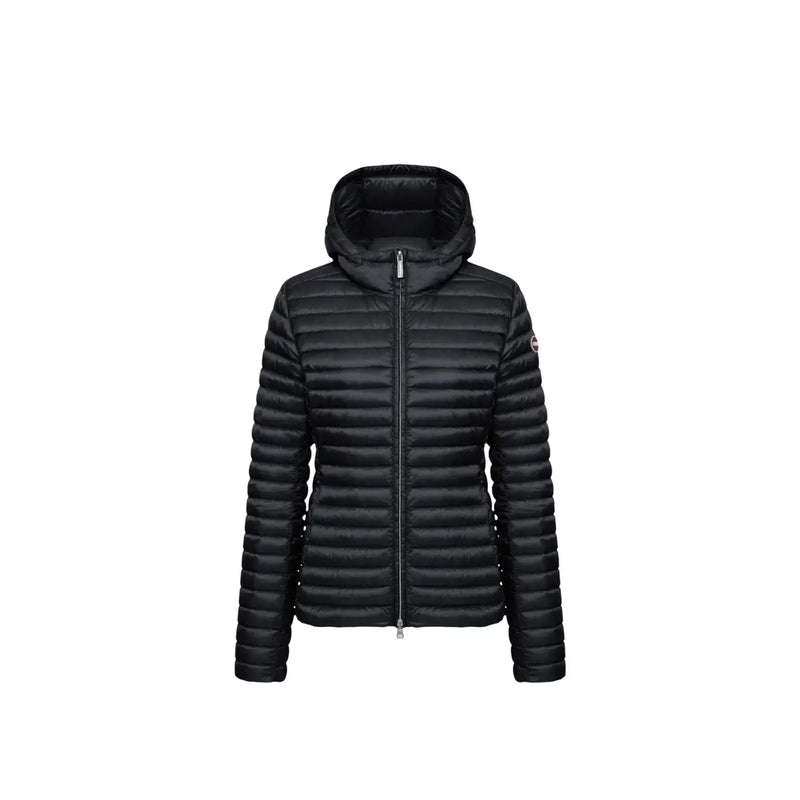 Colmar Originals Damen-Steppjacke aus Nylon in Schwarz mit Kapuze, elegantem, modernem Design und dezentem Ärmellogo