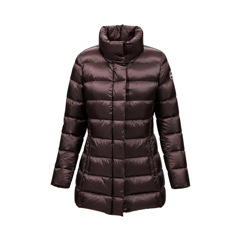 Colmar Originals Damen-Steppjacke aus braunem Polyester mit hohem Kragen und dezentem Ärmellogo in elegantem Design