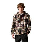 Columbia Brauner Herren-Fleecehoodie mit lebhaftem geometrischem Muster in Erdtönen und aus Polyestergewebe
