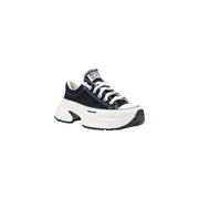 Converse women black textile run star crush sneakers navy blue canvas low-top with white laces and chunky sole