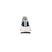 Converse women black textile Run Star Crush sneakers navy blue canvas with white rubber sole and black stripe detailing