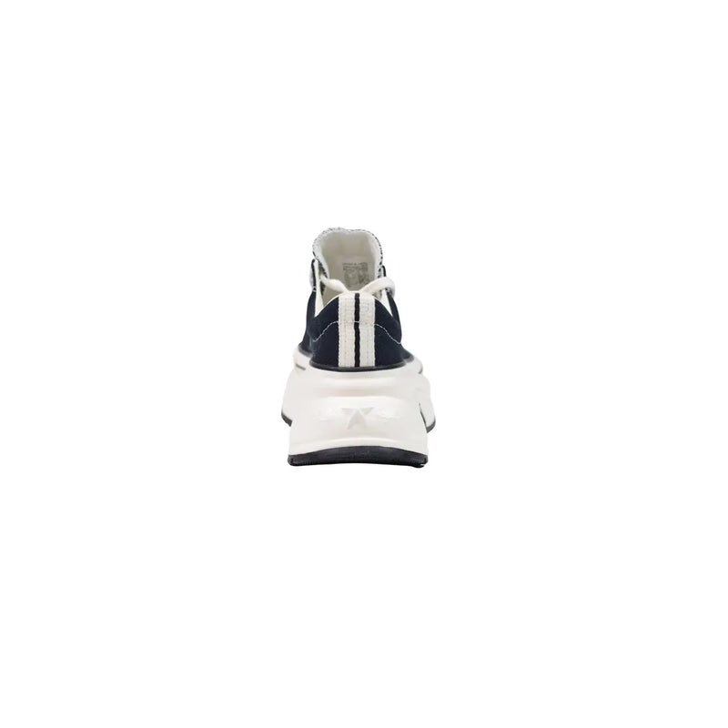Converse women black textile Run Star Crush sneakers navy blue canvas with white rubber sole and black stripe detailing