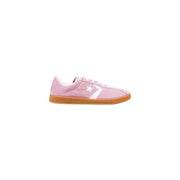 Converse Women leather sneakers pink classic ox in pink suede with white star stripe and tan rubber sole