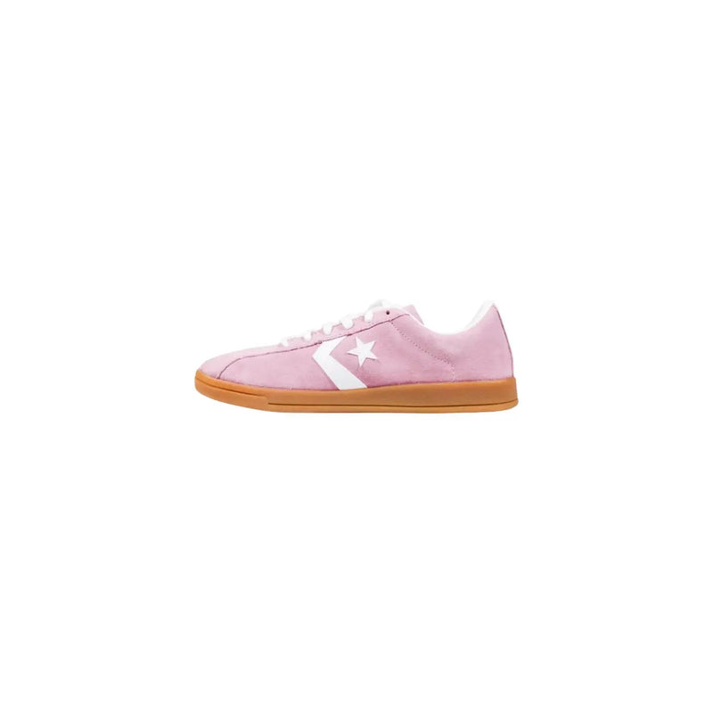 Converse women leather sneakers pink classic ox featuring pink suede with white star and chevron logo and gum rubber sole