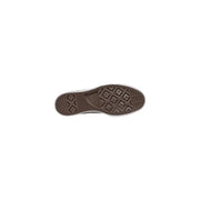 Brown rubber sole with classic diamond tread and white sidewall of converse women white textile casual sneakers
