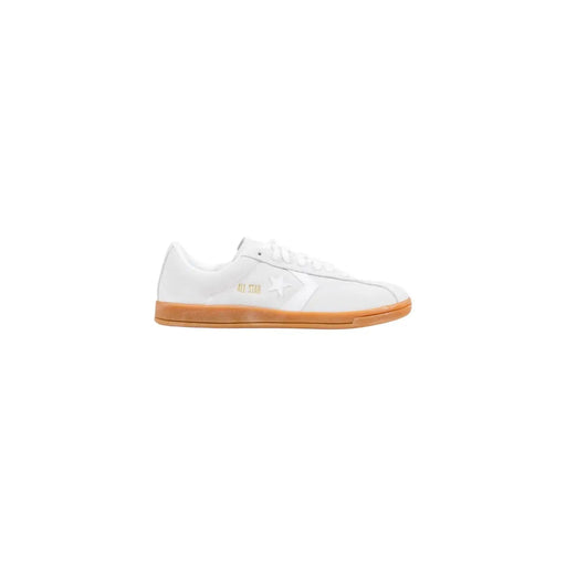 Weiß converse Damen Wildleder All Star Classic Lowtop Sneaker mit Gummisohle und goldenem Sternlogo