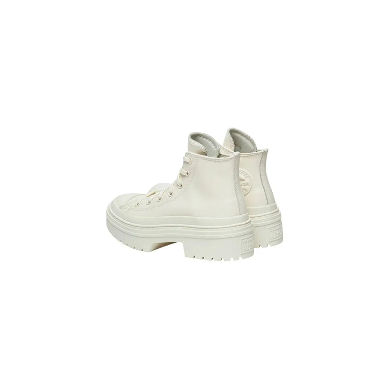 Converse women white leather platform boots featuring chuck taylor all star high-top sneakers with chunky sole