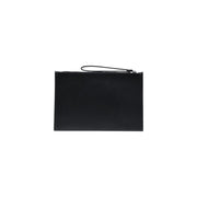 County of Milan Herren-Clutch aus schwarzem Kunstleder mit minimalistischem Design und Handgelenkschlaufe, 30 x 20 x 0,3 Zentimeter
