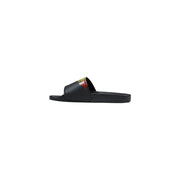 Schwarze Herren-Sandalen aus Synthetikgummi von County of Milan mit auffälligem Flammenmotiv auf dem Riemen