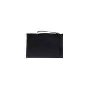 Schwarze Herren-Clutch aus Kunstleder von County of Milan mit minimalistischem Design und Handschlaufe, 30 x 20 cm, Reißverschlusstasche