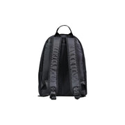 Schwarzer Nylon-Rucksack mit Mailänder Muster für Herren, gepolsterten Schultergurten und top Tragegriff aus Nylonmaterial