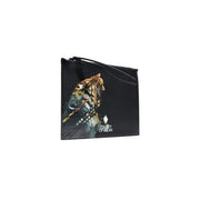 Schwarze Herren-Pouch-Tasche aus Leder, Modell „County of Milan“, mit markantem Tigermotiv und Logoprint, 30 x 20 cm