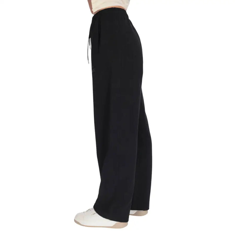 County of Milan women black cotton wide-leg trousers with laces and a drawstring waistband