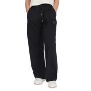 County of Milan black cotton joggers with drawstring waistband and embroidered logo